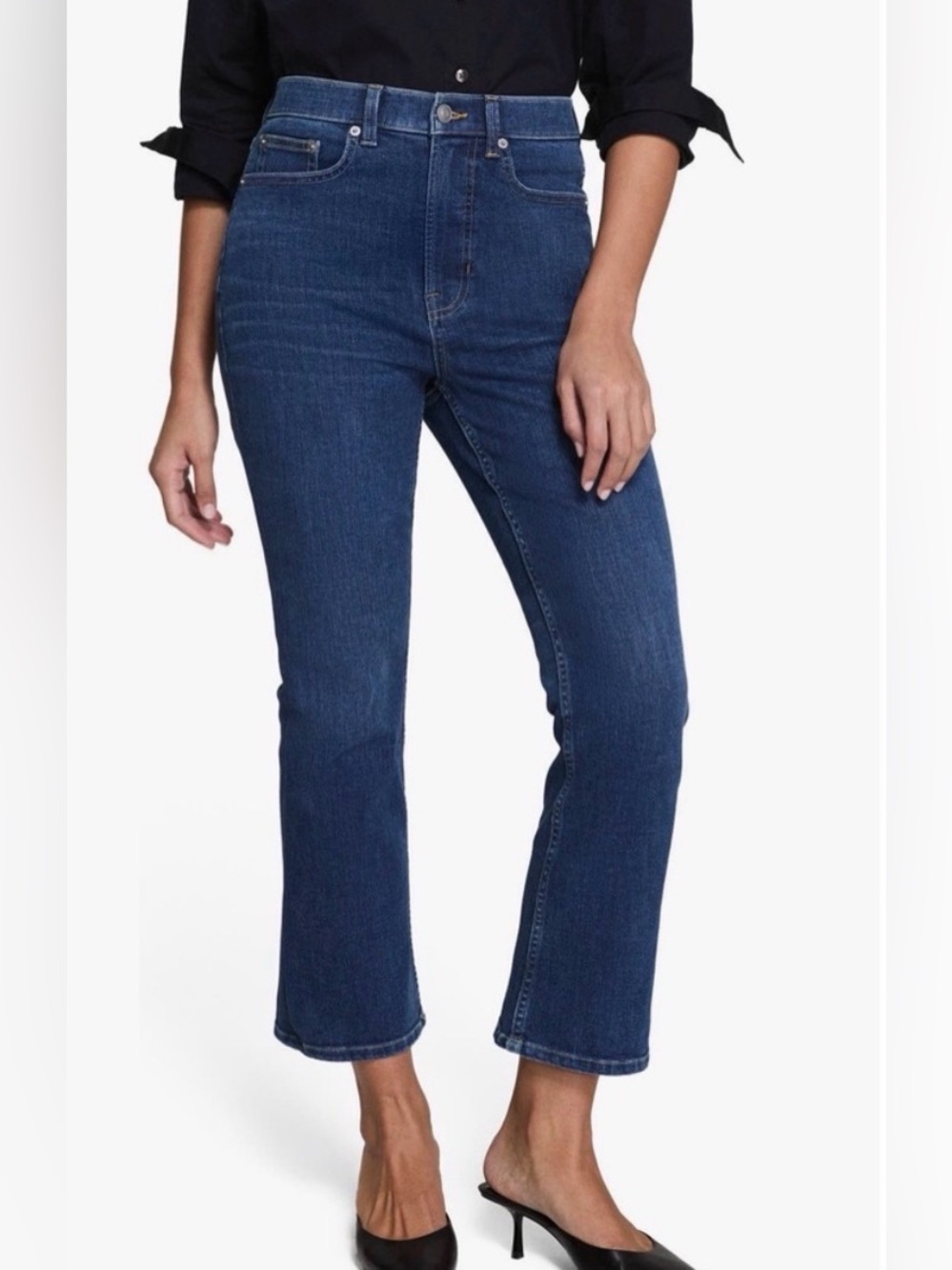 SPANXSculpt Lycra Fit Sense Kick Flare Denim Jeans Hayward Wash Women’s Size 12